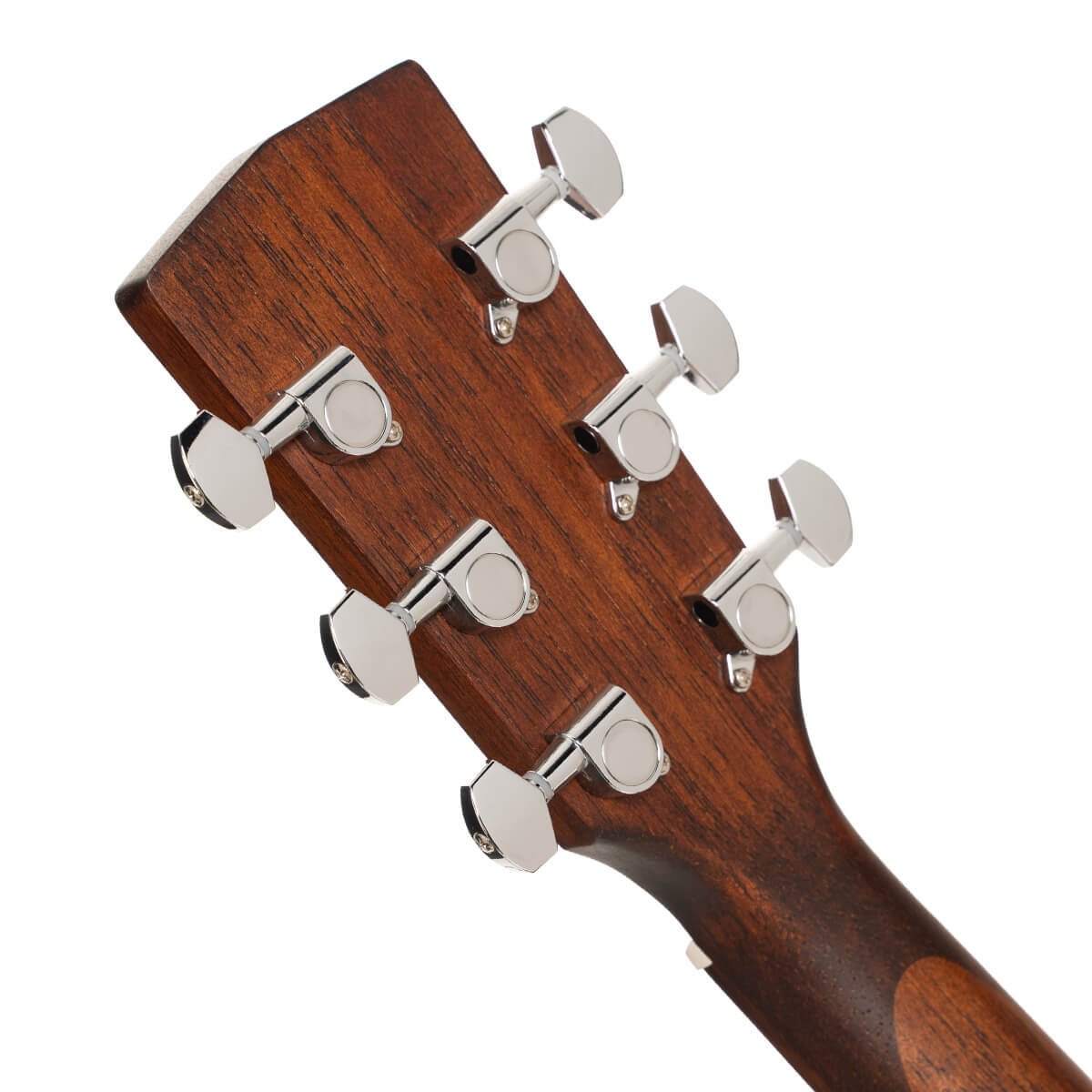 Đàn guitar acoustic điện Cort L60CE màu Natural Gloss – mặt sau đầu đàn và bộ khóa lên dây