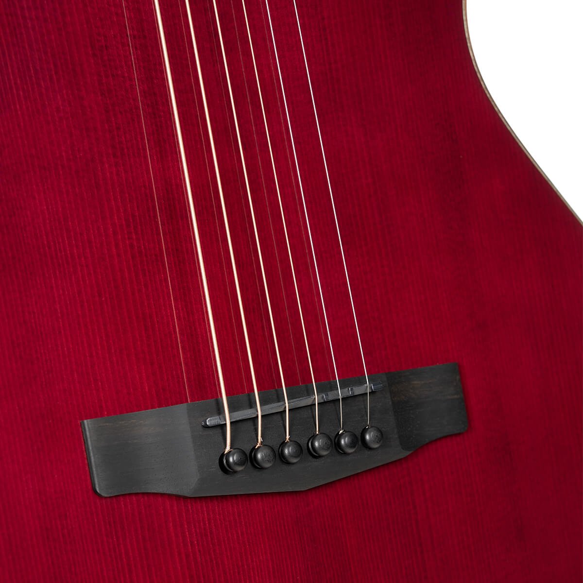 Đàn guitar acoustic điện Cort Modern Burgundy màu Trans Burgundy – cận lỗ thoát âm và ngựa đàn