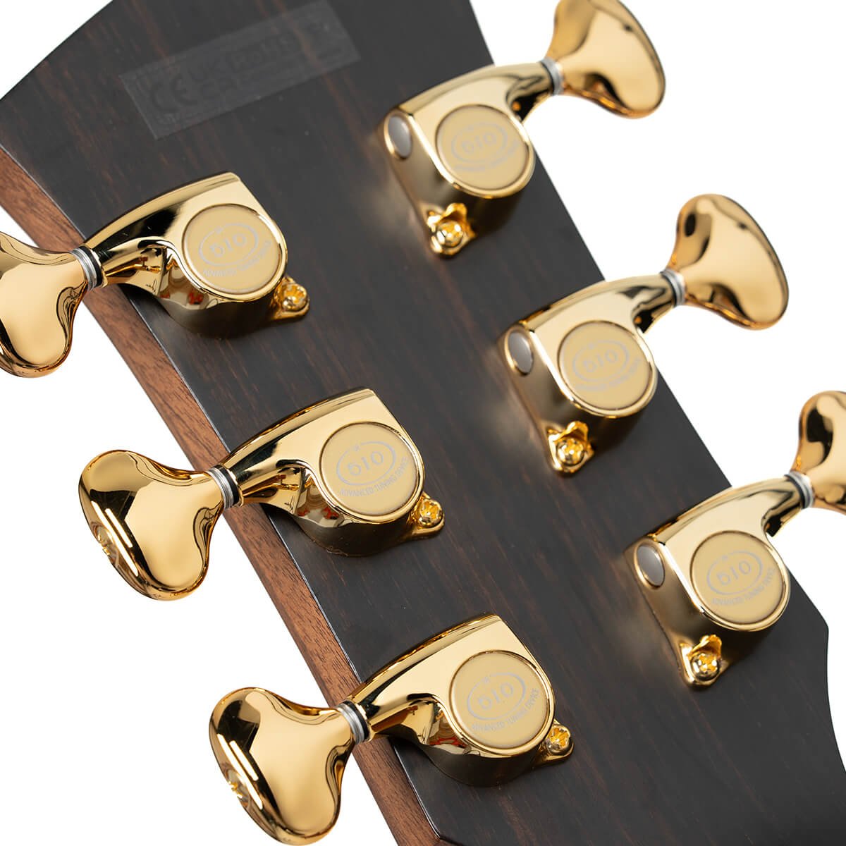 Đàn guitar acoustic điện Cort Modern Burgundy màu Trans Burgundy – mặt sau đầu đàn và bộ khóa lên dây