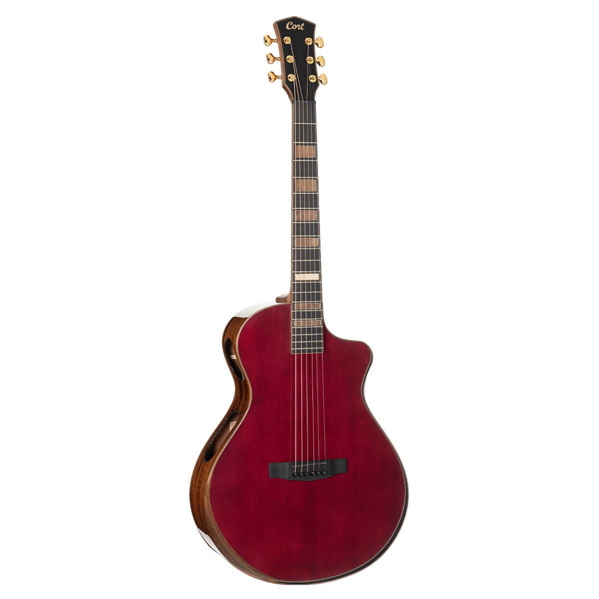 Đàn guitar acoustic điện Cort Modern Burgundy màu Trans Burgundy – mặt trước toàn thân
