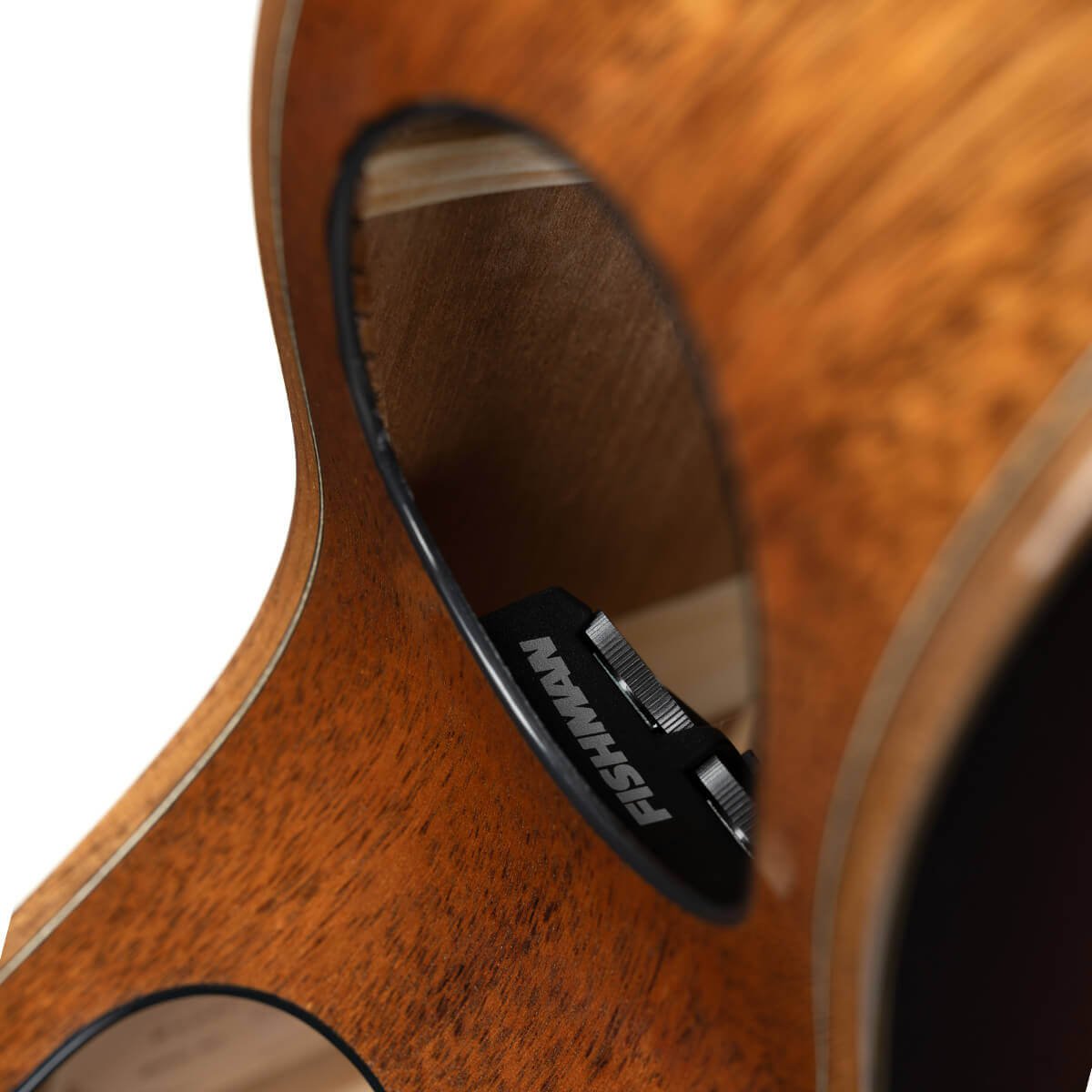 Đàn guitar acoustic điện Cort Modern Burst màu Tobacco Sunburst – cận hông đàn