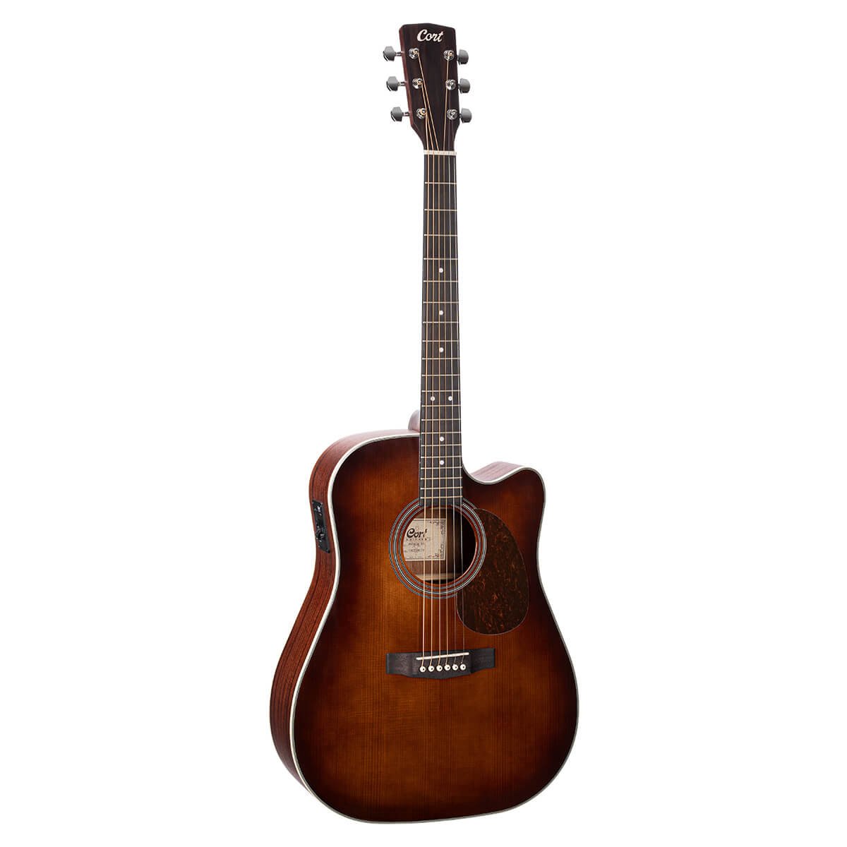 Đàn guitar acoustic điện Cort MR500E màu Brown Burst – mặt trước toàn thân