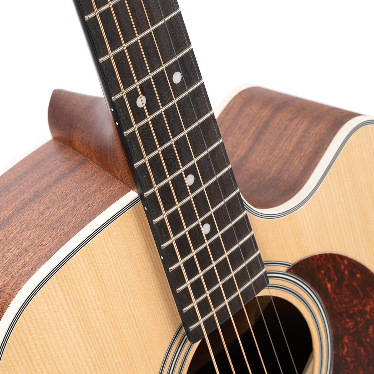 Đàn guitar acoustic điện Cort MR500E màu Open Pore – cận cần đàn và mặt phím