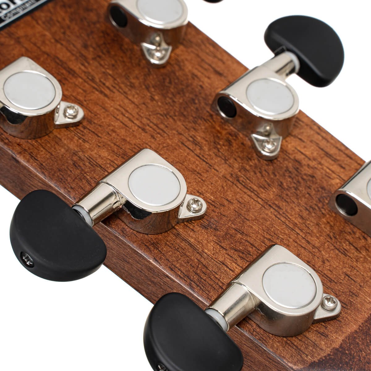 Đàn guitar acoustic điện Cort SFX-E màu Natural Satin – mặt sau đầu đàn và bộ khóa lên dây
