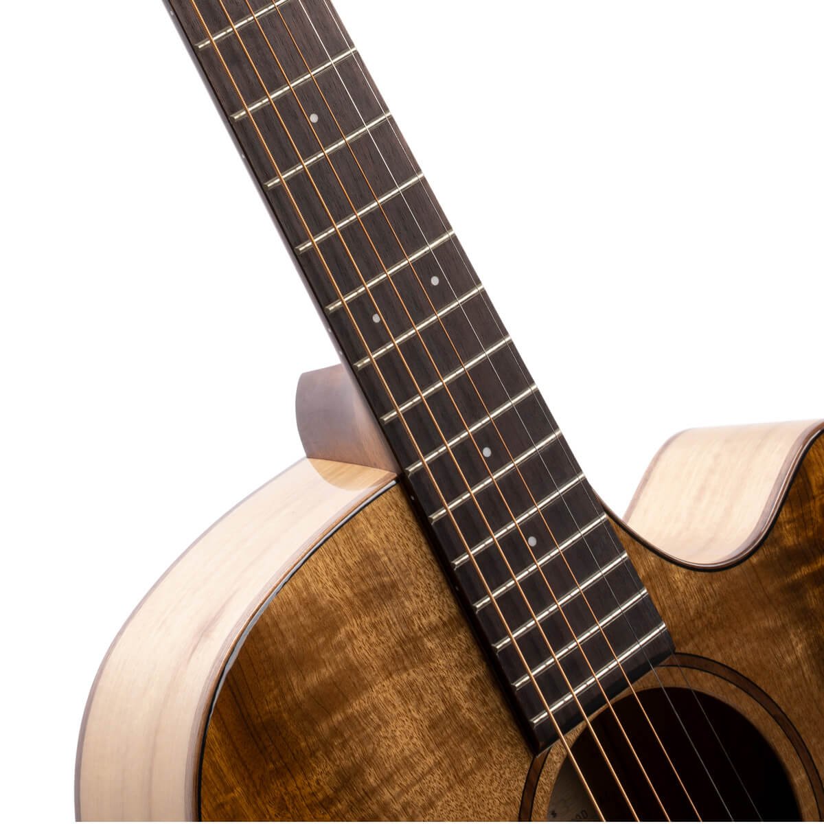 Đàn guitar acoustic điện Cort SFX Myrtlewood màu Natural Gloss – cận cần đàn và mặt phím