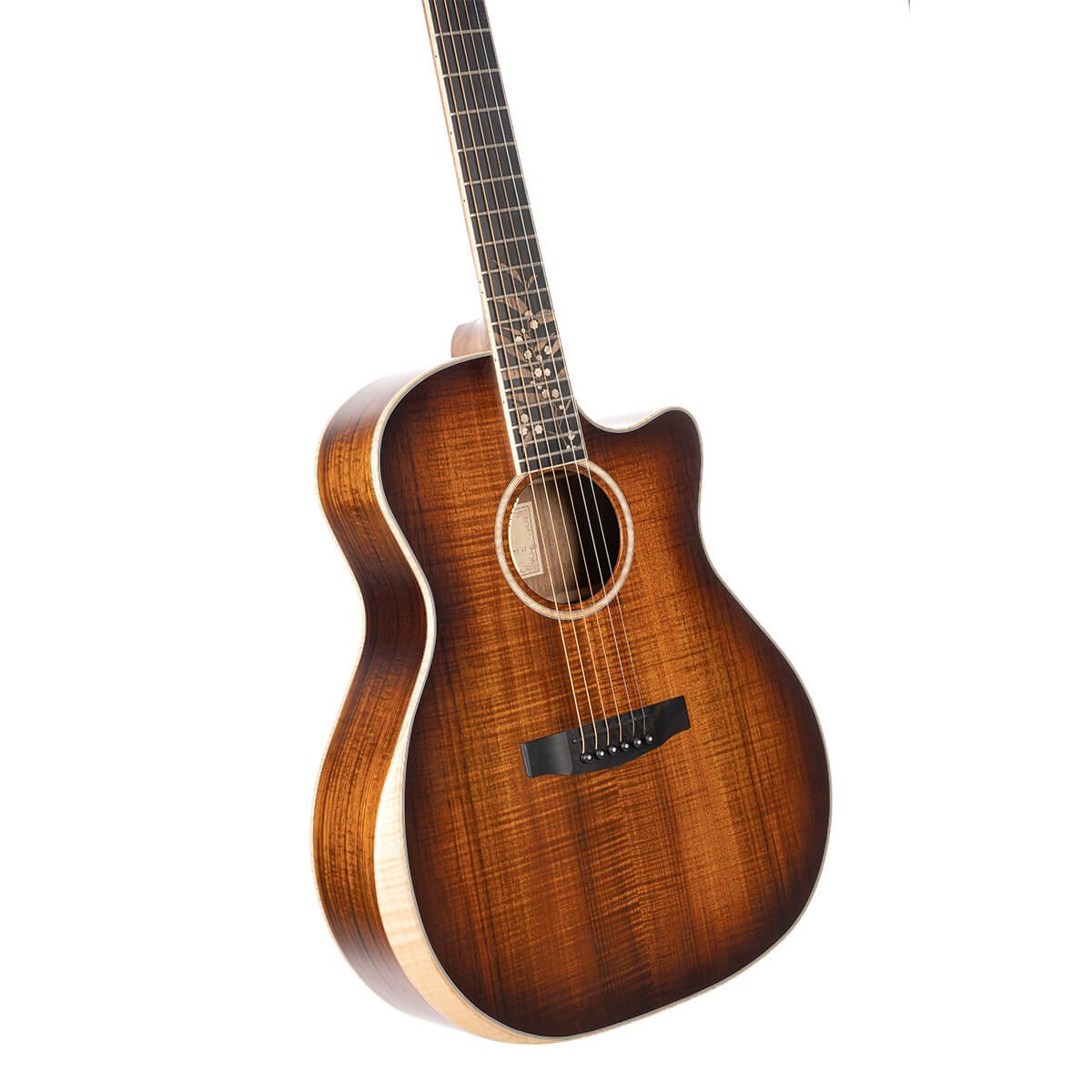 Đàn guitar acoustic điện Cort The Black Tree LE màu Light Burst Satin – góc nghiêng 3/4 toàn thân