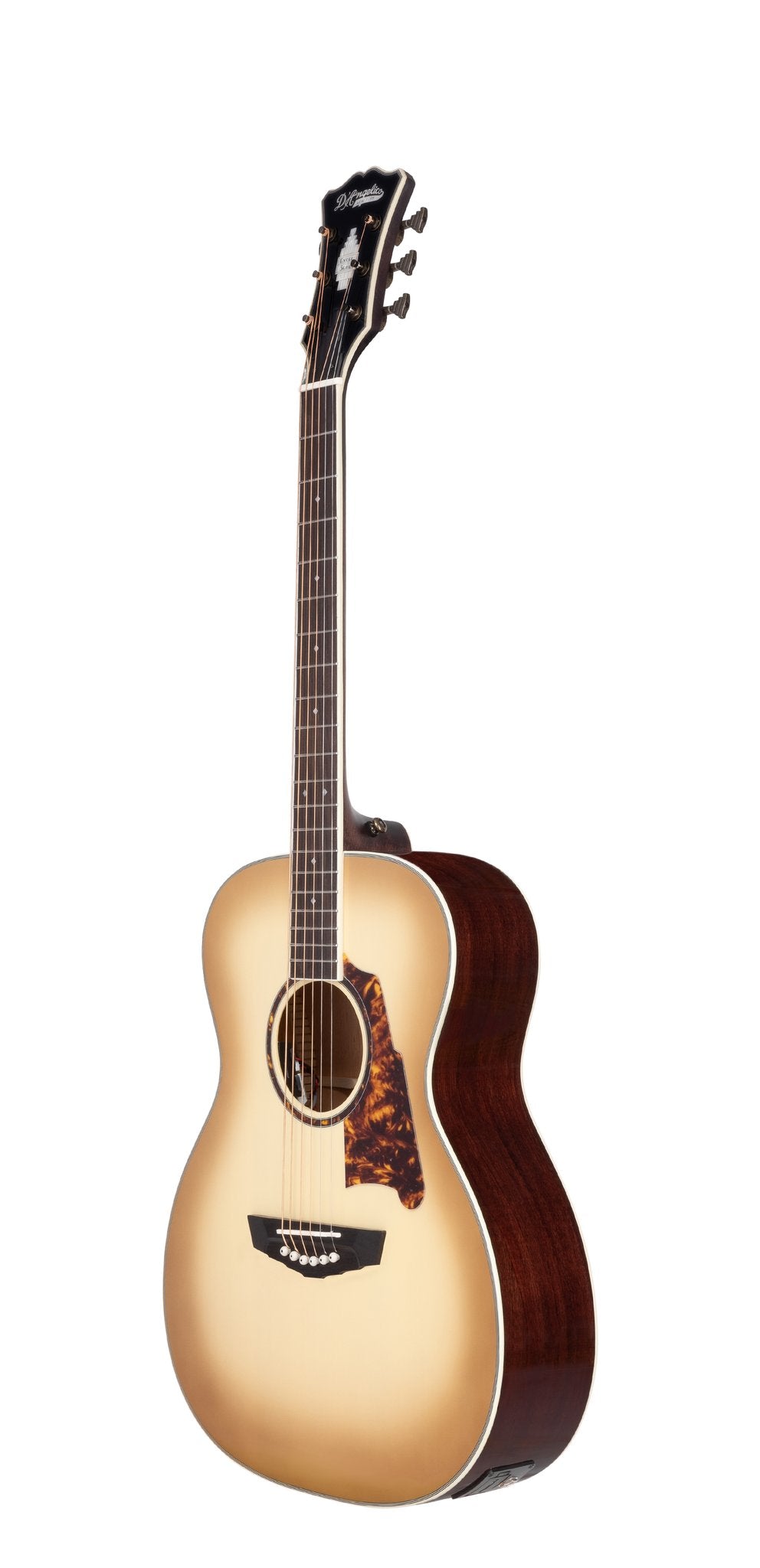 Đàn guitar acoustic điện D'Angelico Excel Tammany màu Sepia Burst – góc nghiêng 3/4 toàn thân