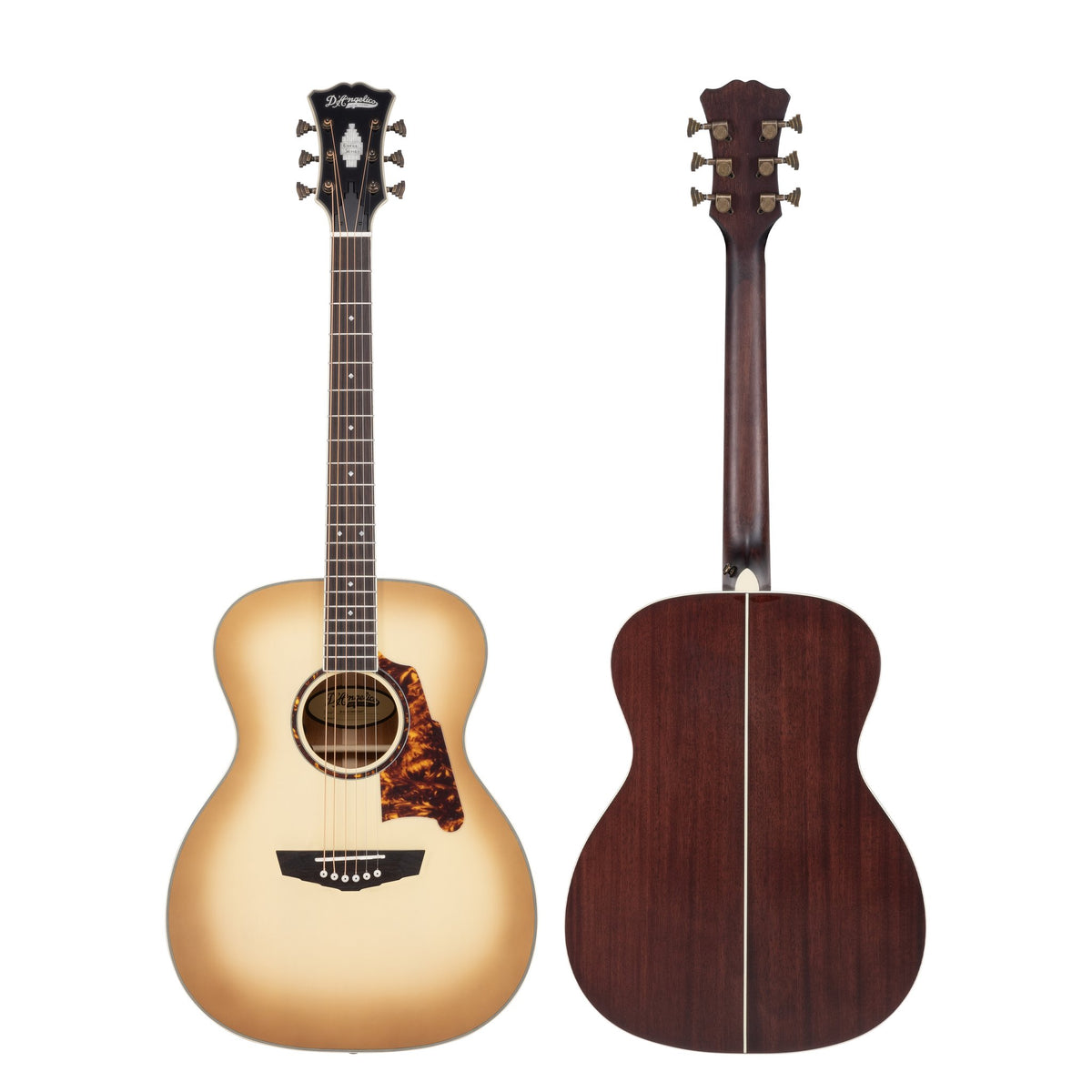 Đàn guitar acoustic điện D'Angelico Excel Tammany màu Sepia Burst – mặt trước và mặt lưng