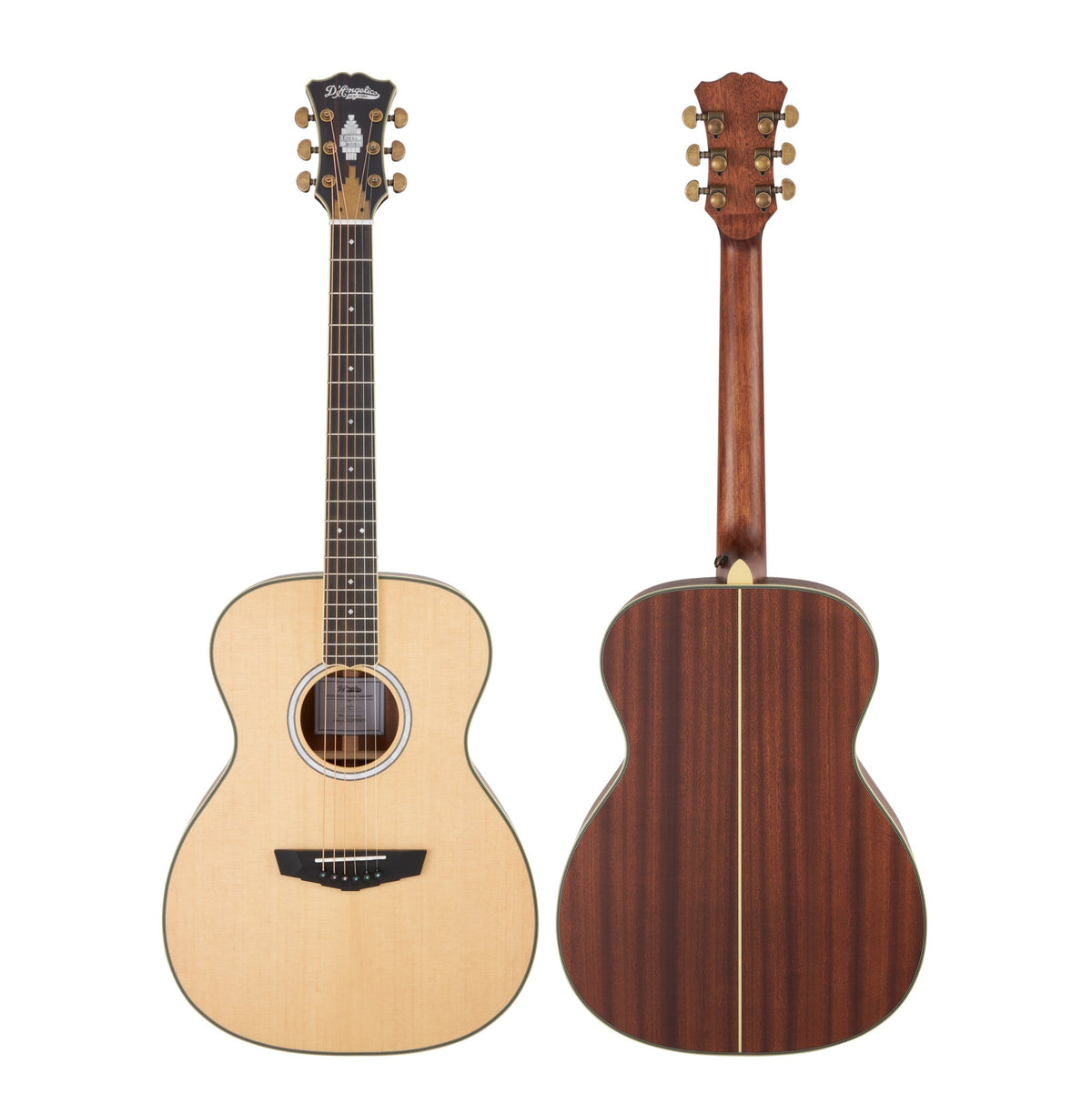 Đàn guitar acoustic điện D'Angelico Josh Turner Tammany màu Natural – mặt trước và mặt lưng