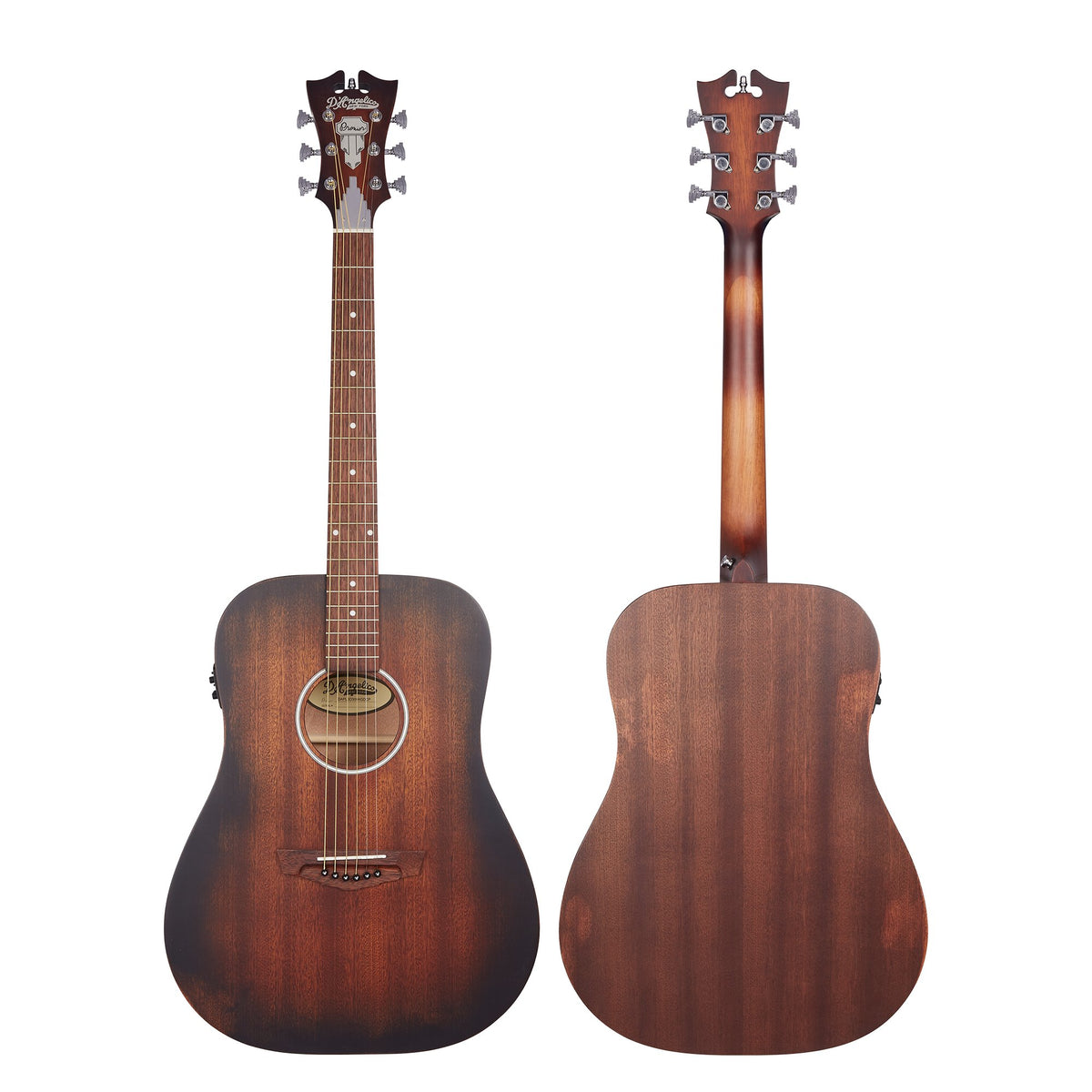 Đàn guitar acoustic điện D'Angelico Lexington LS màu Aged Mahogany – mặt trước và mặt lưng