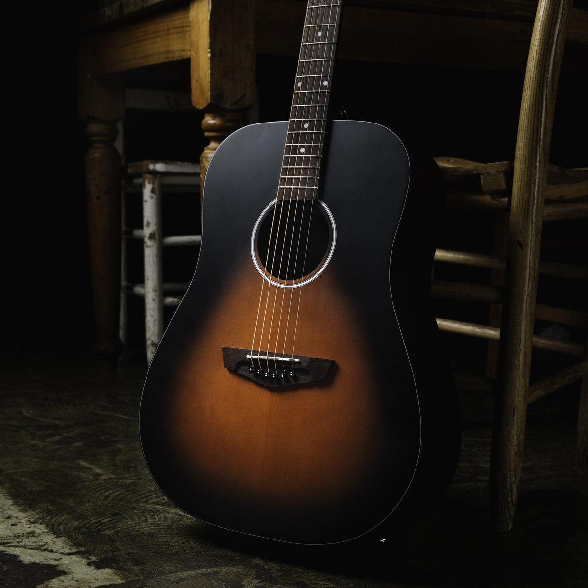 Đàn guitar acoustic điện D'Angelico Lexington LS màu Satin Vintage Sunburst – ảnh chụp thực tế (góc 2)