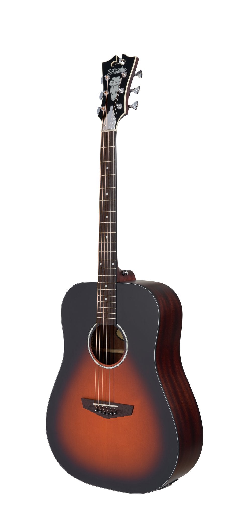 Đàn guitar acoustic điện D'Angelico Lexington LS màu Satin Vintage Sunburst – góc nghiêng 3/4 toàn thân