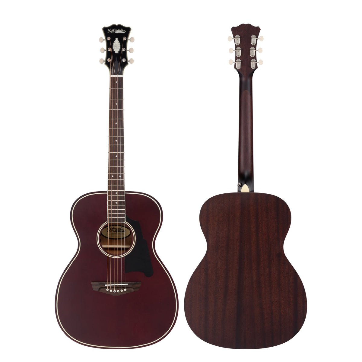 Đàn guitar acoustic điện D'Angelico Tammany XT màu Satin Wine – mặt trước và mặt lưng