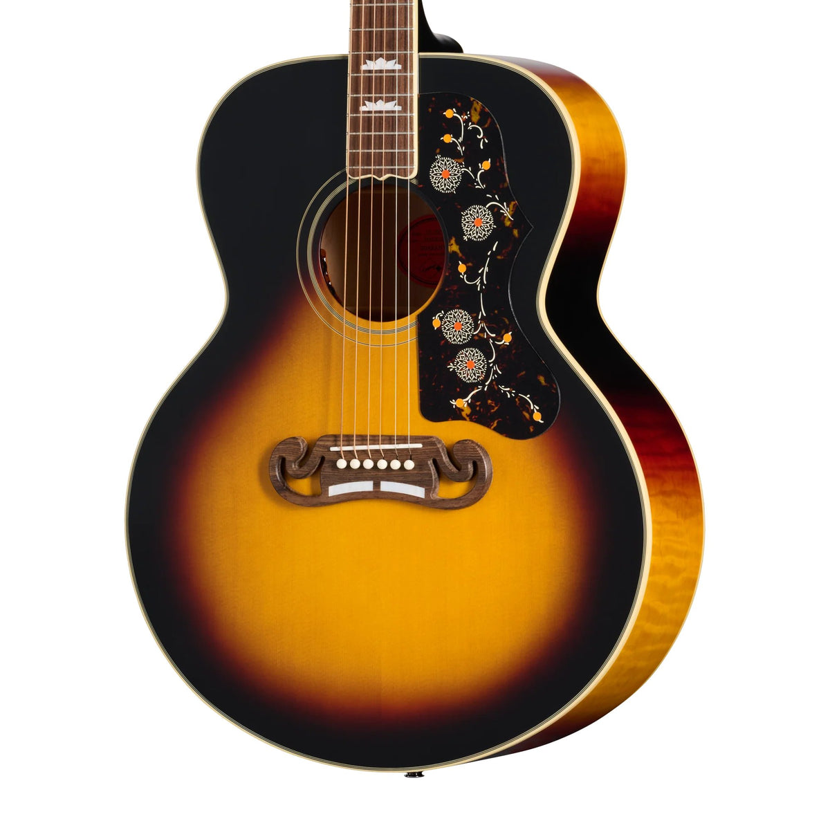 Đàn guitar acoustic điện Epiphone 1957 SJ-200 Reissue màu Vintage Sunburst – cận thùng đàn mặt trước