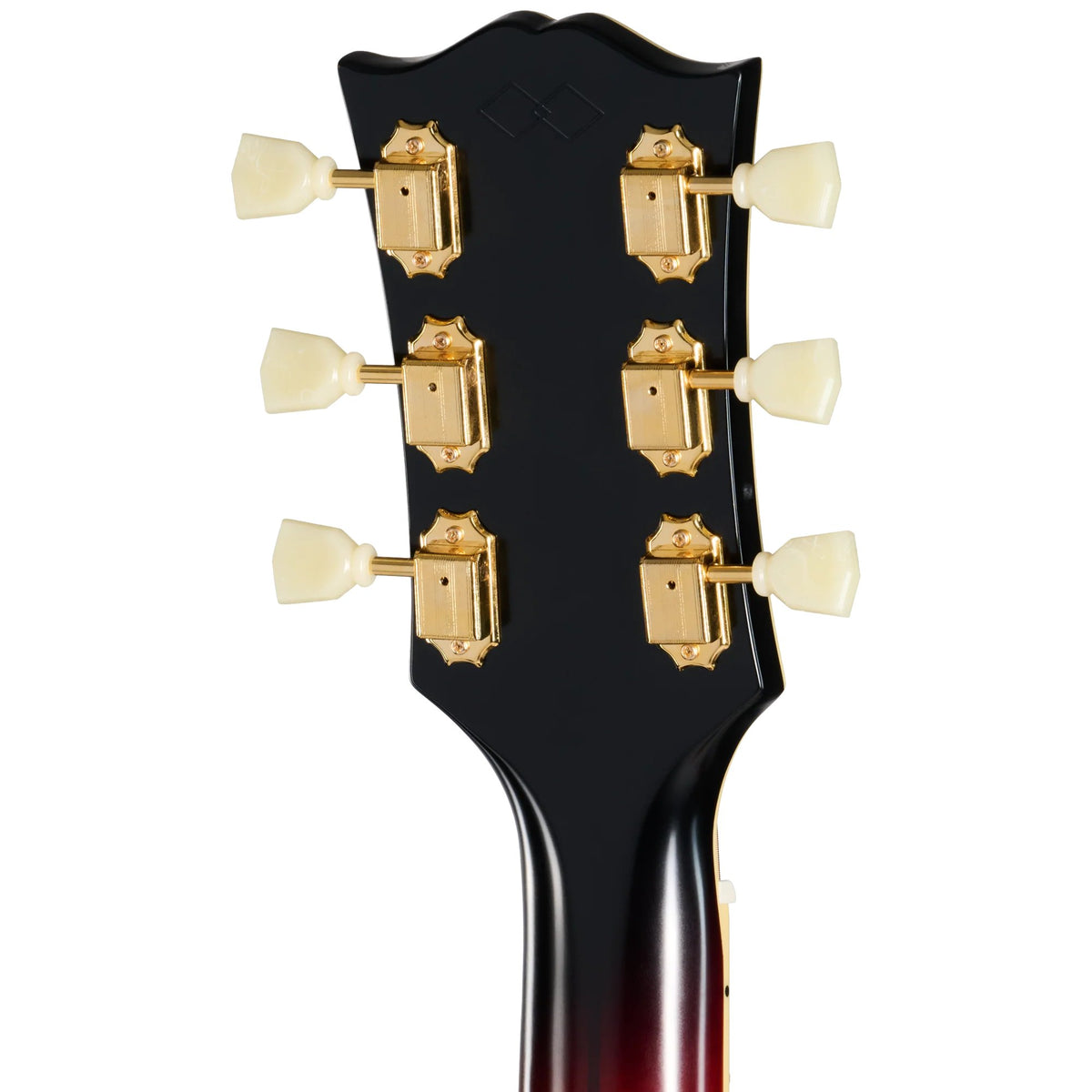 Đàn guitar acoustic điện Epiphone 1957 SJ-200 Reissue màu Vintage Sunburst – mặt sau đầu đàn và bộ khóa lên dây
