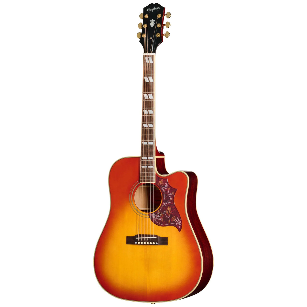 Đàn guitar acoustic điện Epiphone Hummingbird Standard EC màu Cherry Sunburst – mặt trước toàn thân