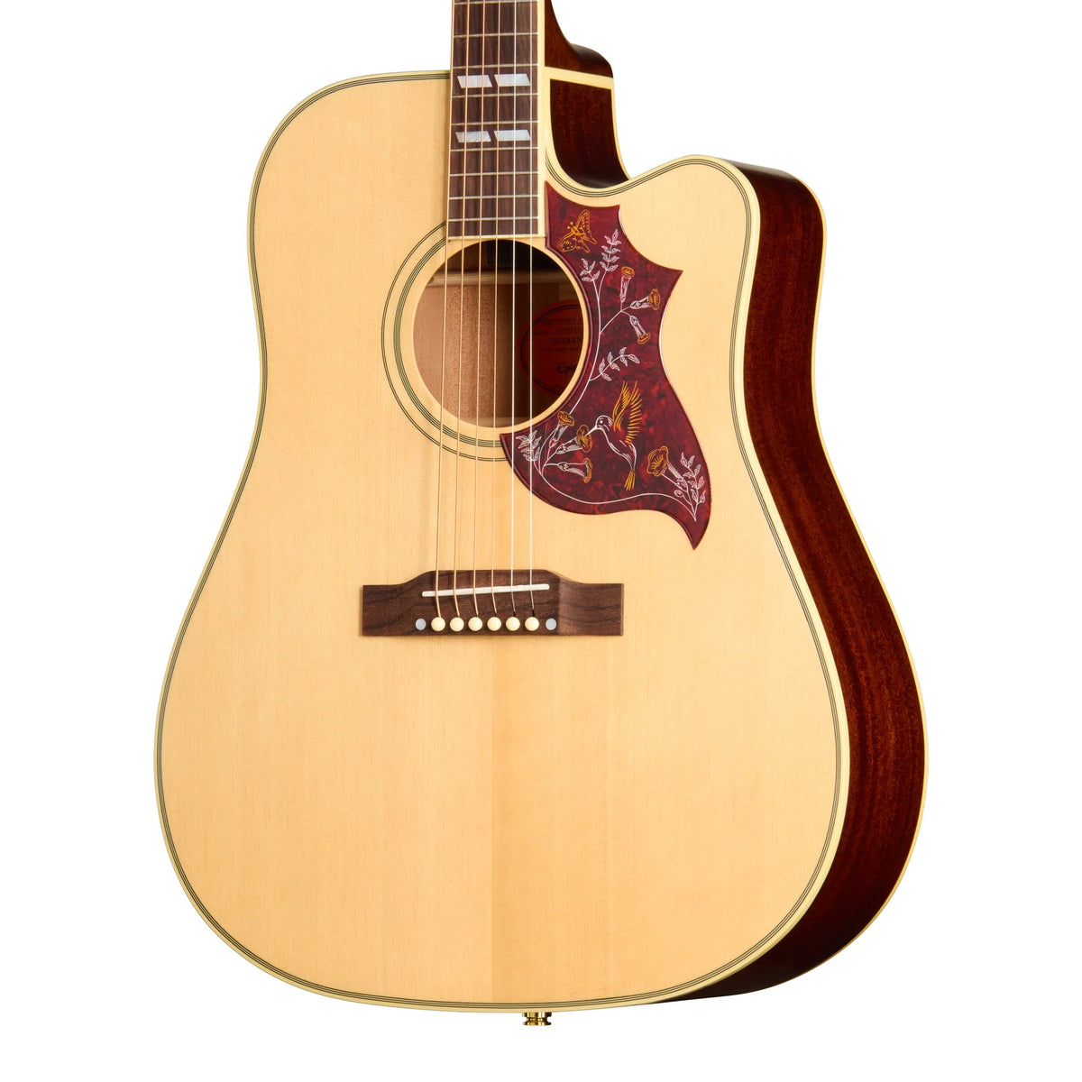 Đàn guitar acoustic điện Epiphone Hummingbird Standard EC màu Natural – cận thùng đàn mặt trước