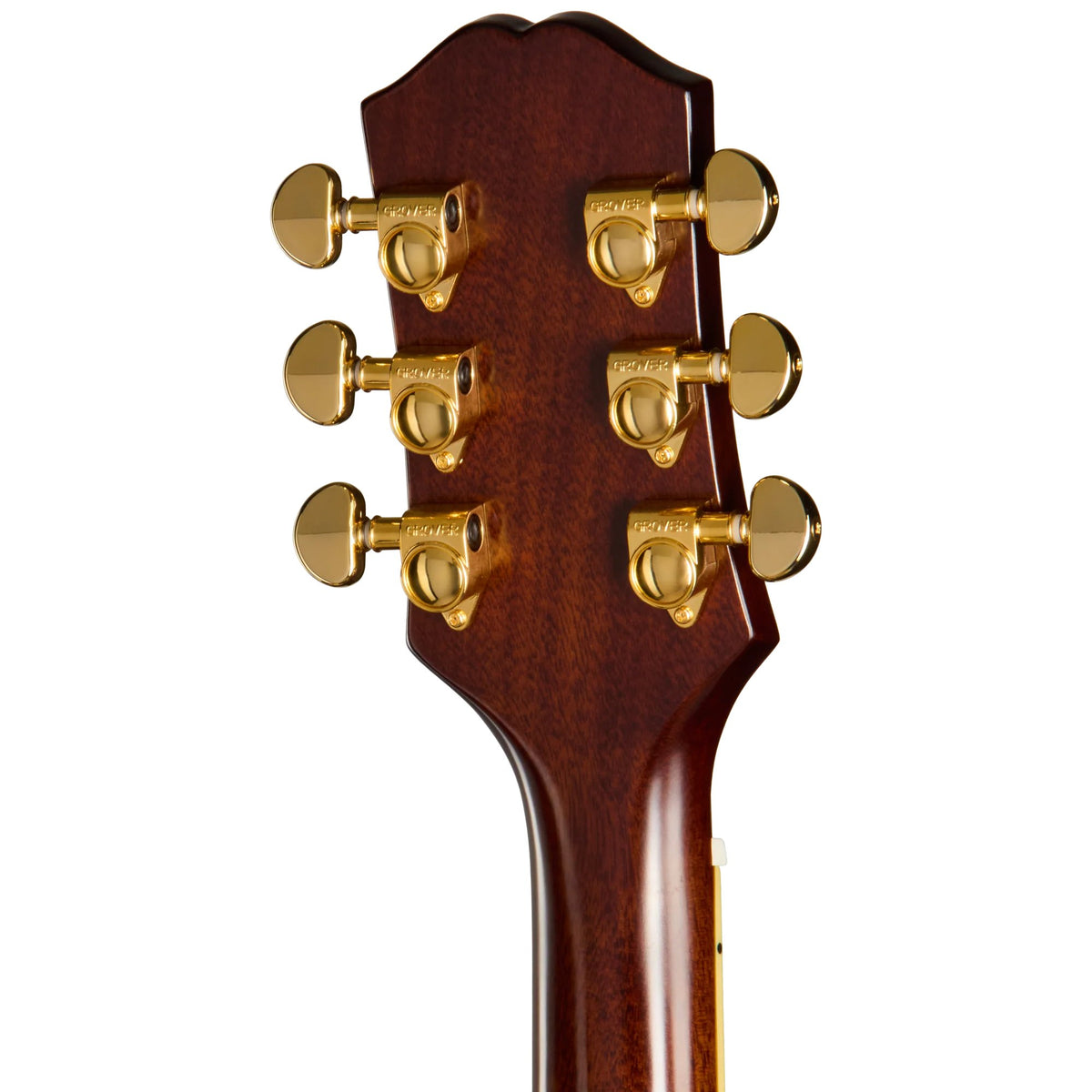 Đàn guitar acoustic điện Epiphone Hummingbird Standard EC màu Natural – mặt sau đầu đàn và bộ khóa lên dây