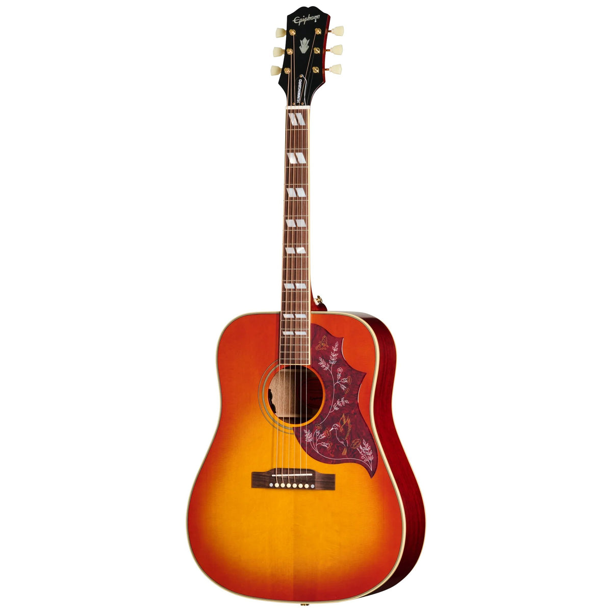 Đàn guitar acoustic điện Epiphone Hummingbird Standard màu Cherry Sunburst – mặt trước toàn thân