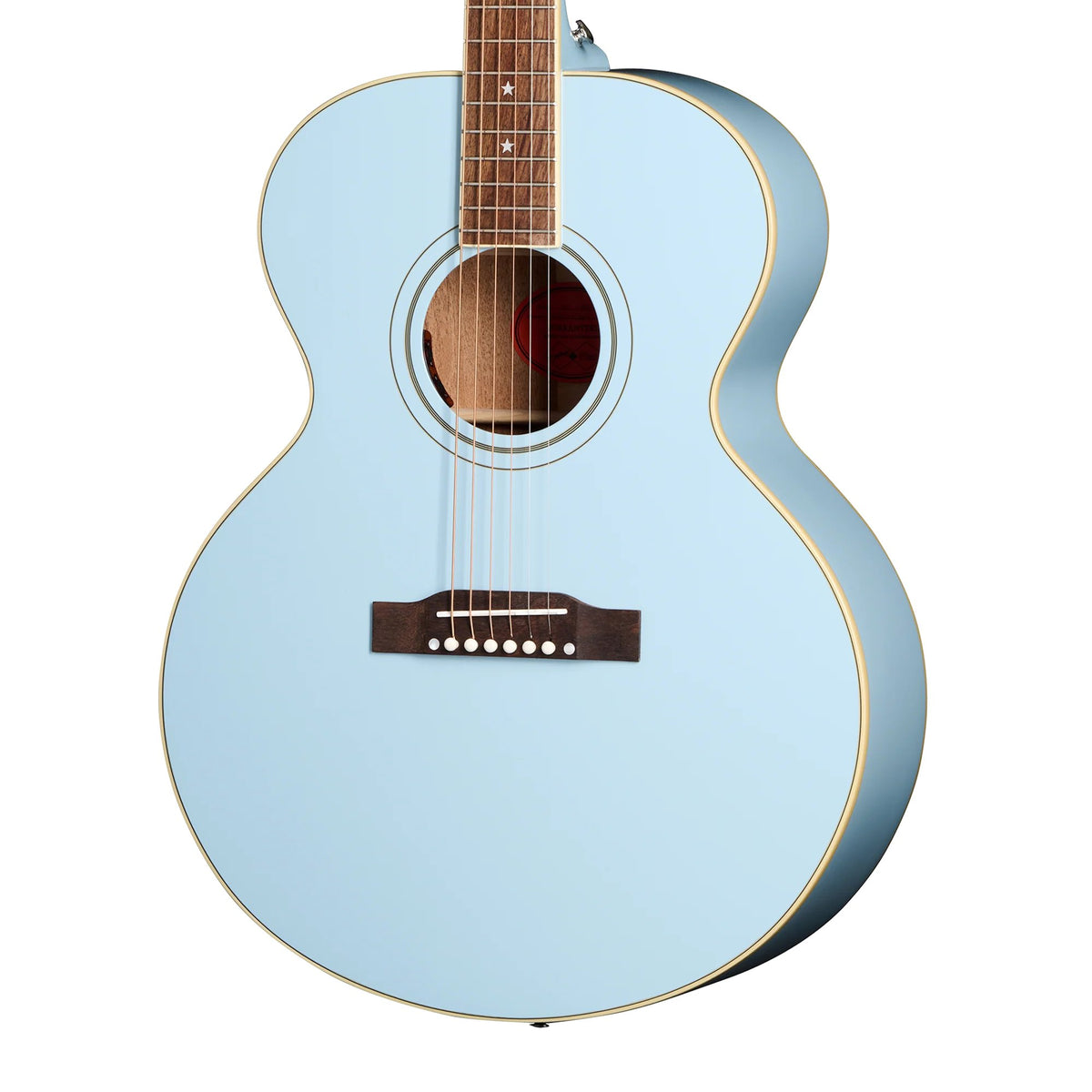 Đàn guitar acoustic điện Epiphone J-180 LS màu Frost Blue – cận thùng đàn mặt trước