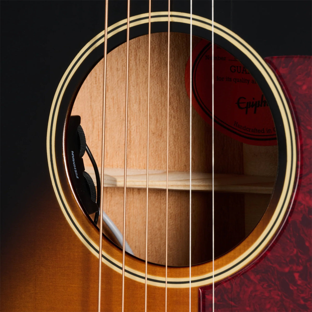 Đàn guitar acoustic điện Epiphone L-00 Standard màu Vintage Sunburst – cận bộ EQ / pickup