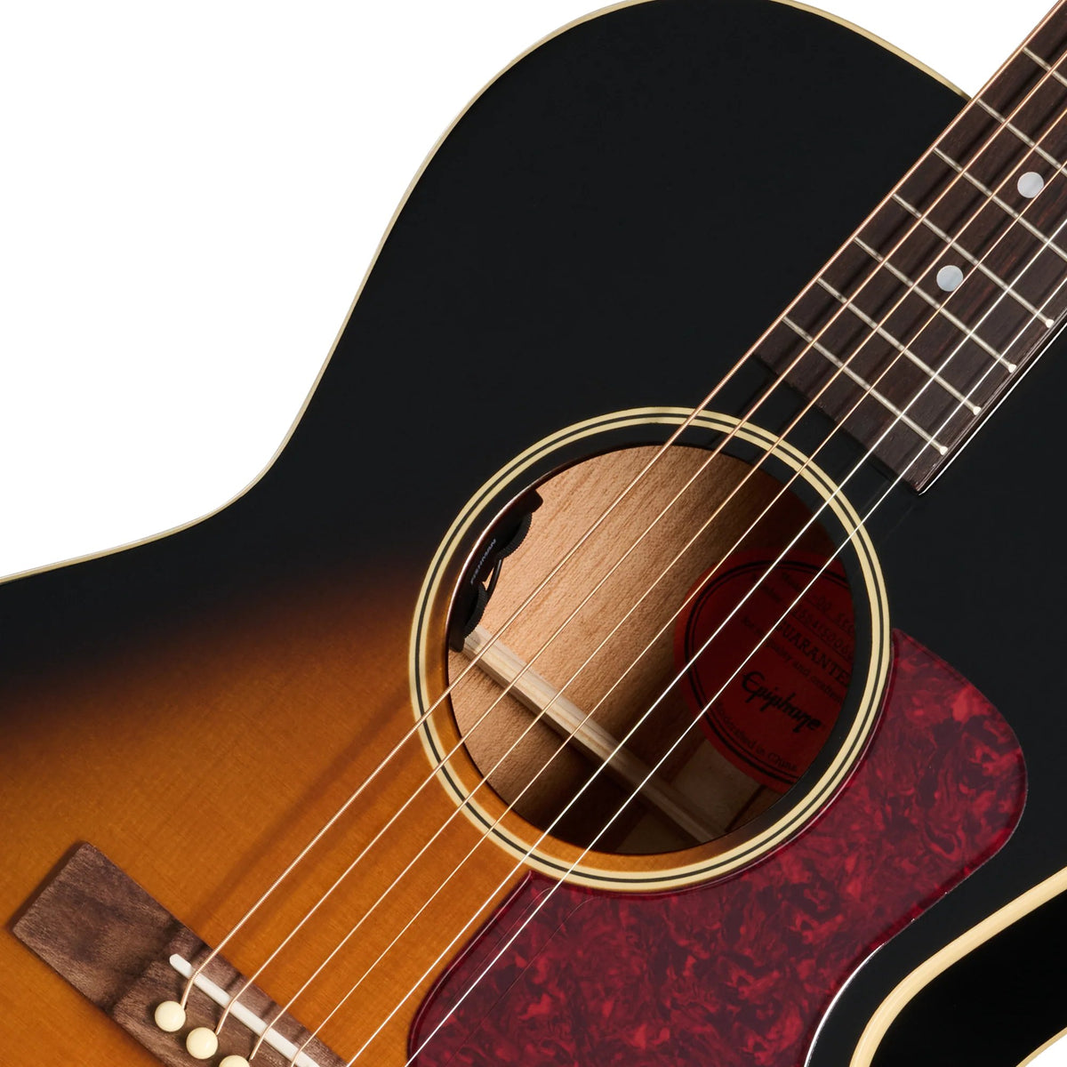 Đàn guitar acoustic điện Epiphone L-00 Standard màu Vintage Sunburst – cận hoa văn viền lỗ thoát âm (rosette)