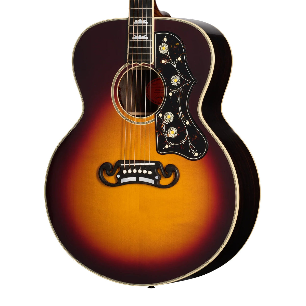 Đàn guitar acoustic điện Epiphone Pre-War SJ-200 Rosewood Reissue màu Vintage Sunburst – cận thùng đàn mặt trước