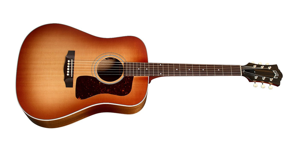Đàn guitar acoustic điện Guild D-40E Standard màu Pacific Sunset Burst – mặt trước toàn thân (góc 2)