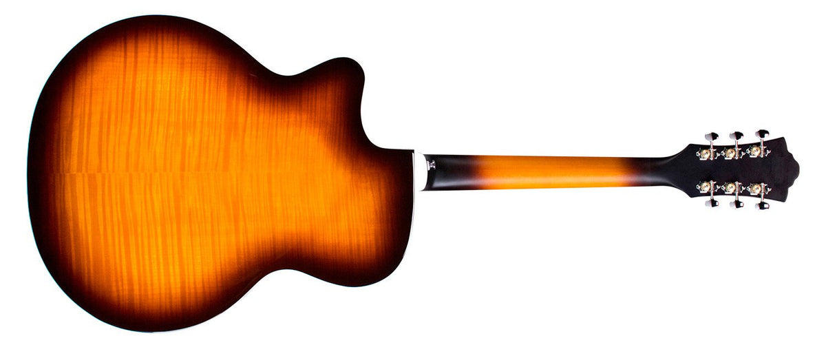 Đàn guitar acoustic điện Guild F-250CE Deluxe Maple màu Antique Burst – mặt lưng toàn thân