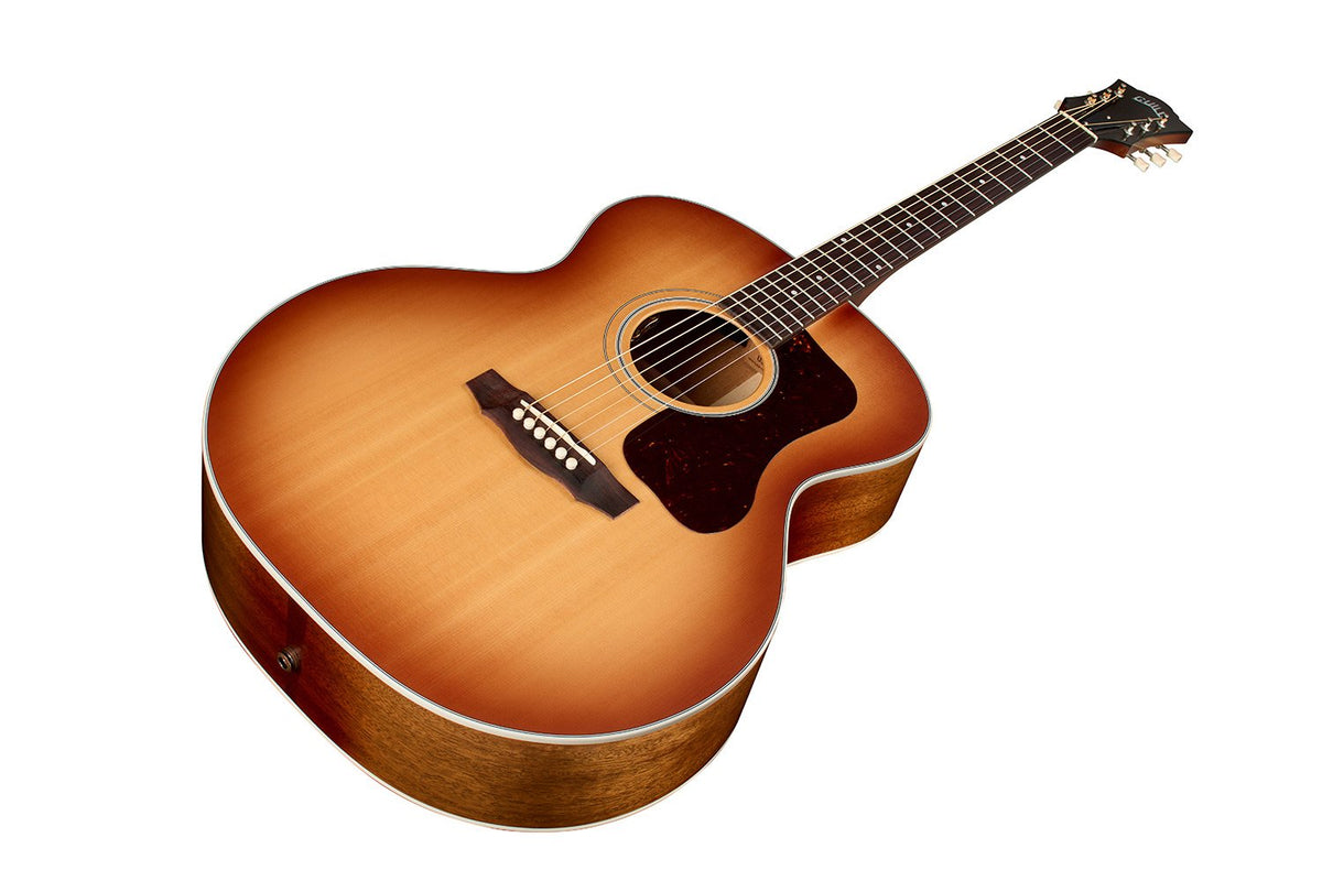 Đàn guitar acoustic điện Guild F-40E Standard màu Pacific Sunset Burst – góc nghiêng 3/4 toàn thân