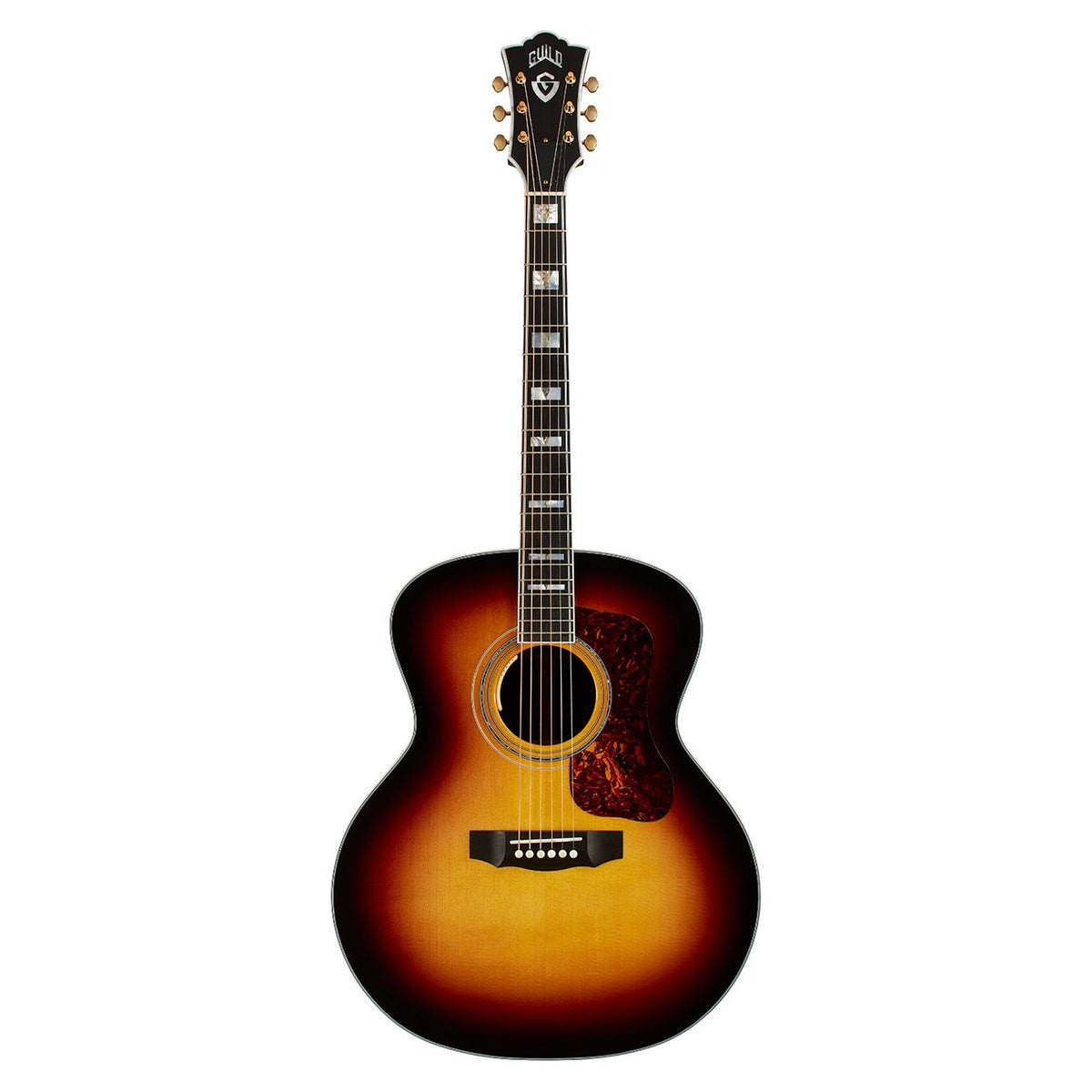 Đàn guitar acoustic điện Guild F-55E màu Antique Burst – mặt trước toàn thân