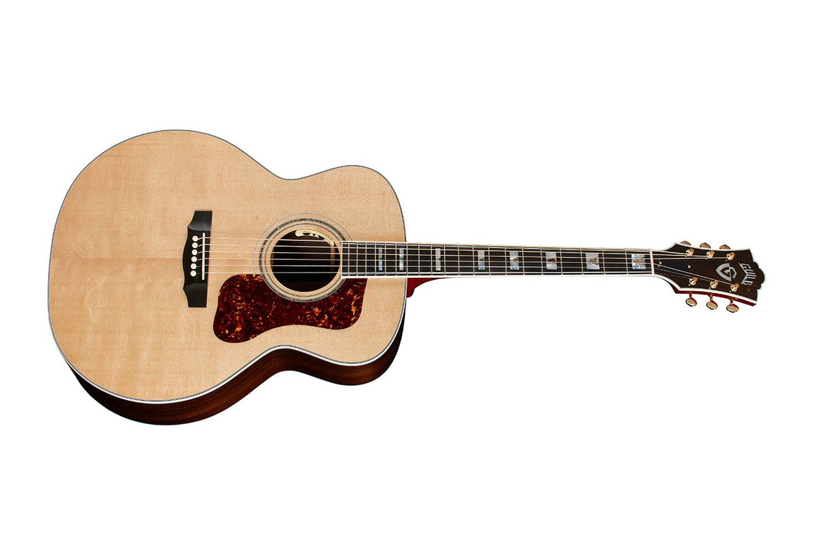Đàn guitar acoustic điện Guild F-55E màu Natural – góc nghiêng 3/4 toàn thân (góc 2)