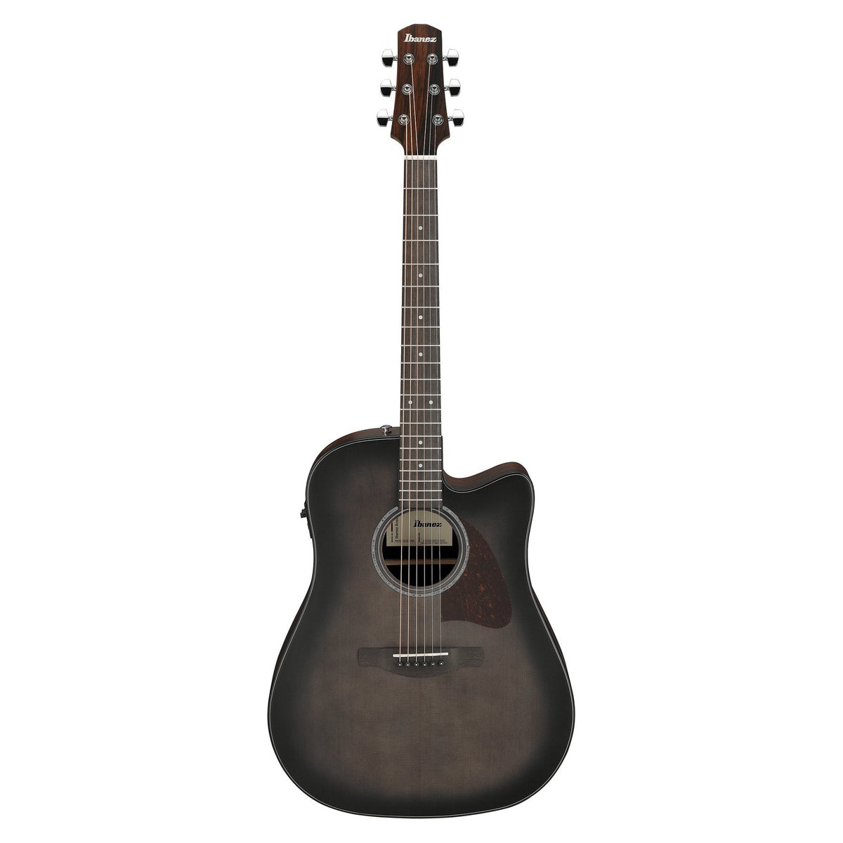 Đàn guitar acoustic điện Ibanez AAD70CE mặt Transparent Charcoal Burst, lưng hông macassar ebony – mặt trước toàn thân