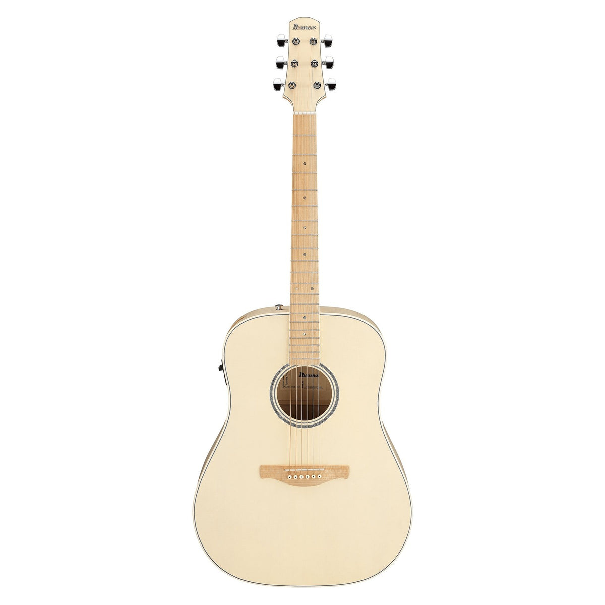 Đàn guitar acoustic điện Ibanez AAD77M1E màu Open Pore Antique White – mặt trước toàn thân