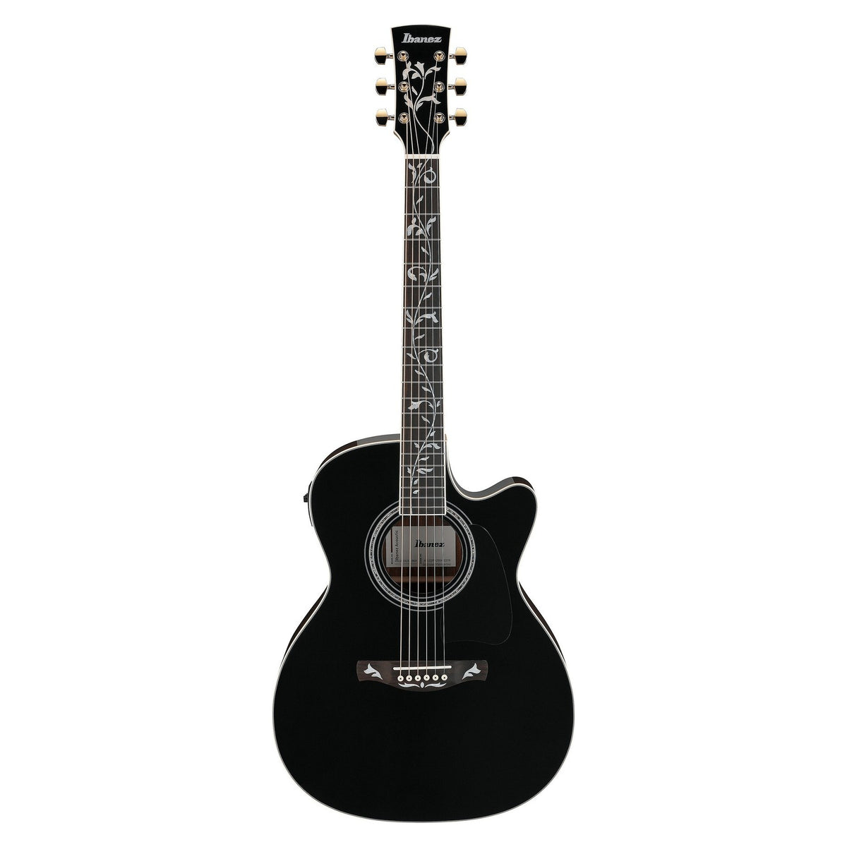 Đàn guitar acoustic điện Ibanez AC391RCE mặt đen, lưng hông màu gỗ – mặt trước toàn thân
