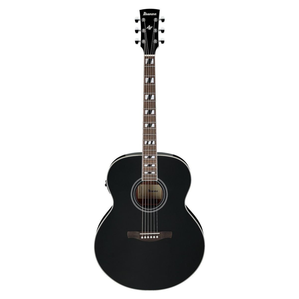Đàn guitar acoustic điện Ibanez AJ70M1E màu Black High Gloss – mặt trước toàn thân
