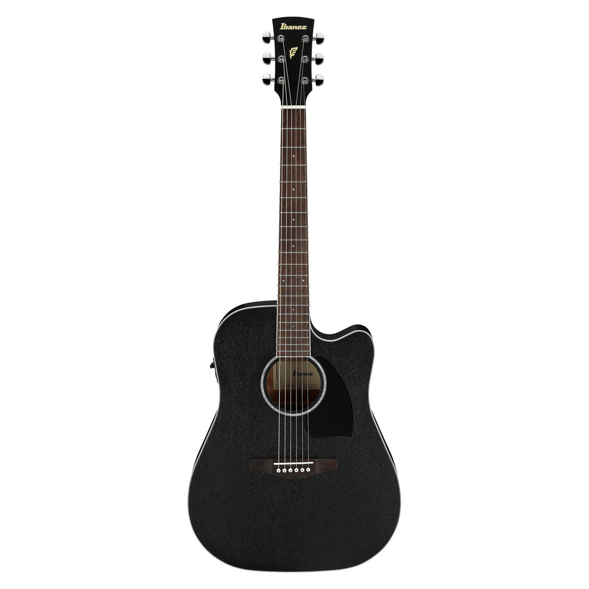 Đàn guitar acoustic điện Ibanez PF16MWCE màu Weathered Black Open Pore – mặt trước toàn thân