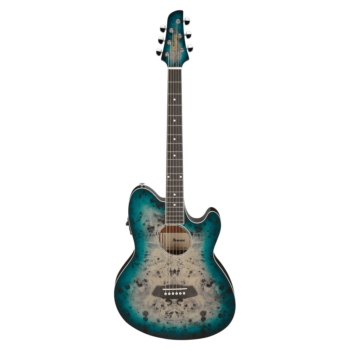 Đàn guitar acoustic điện Ibanez TCY10PA màu Cosmic Blue Starburst – mặt trước toàn thân