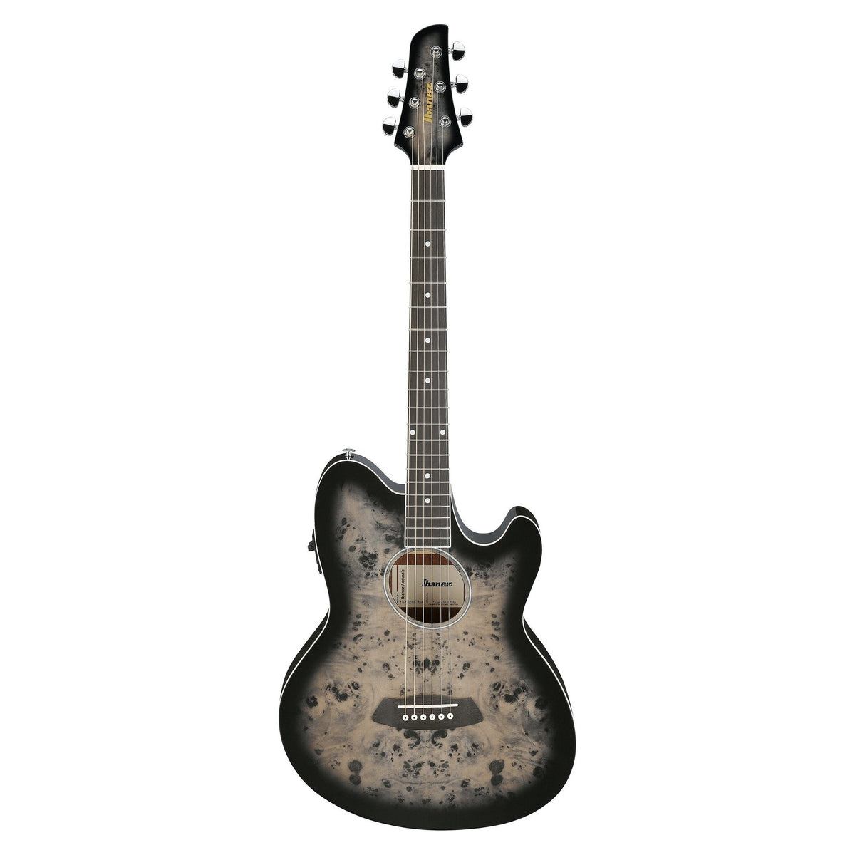 Đàn guitar acoustic điện Ibanez TCY10PA màu Transparent Brown Black Burst – mặt trước toàn thân