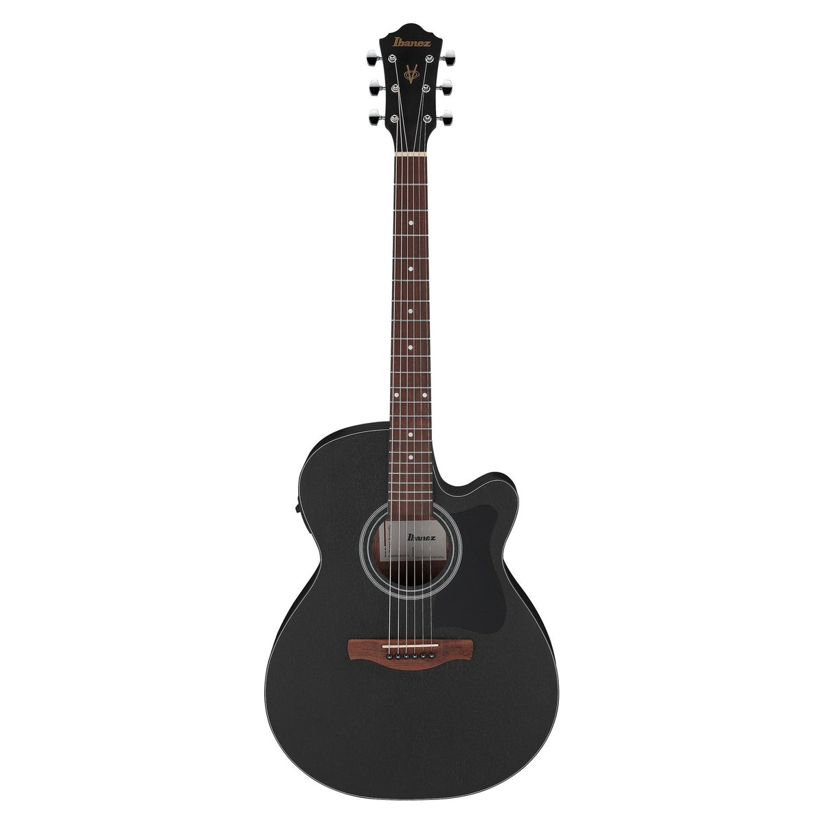 Đàn guitar acoustic điện Ibanez VC44CE màu Weathered Black Open Pore – ảnh chính hãng toàn thân