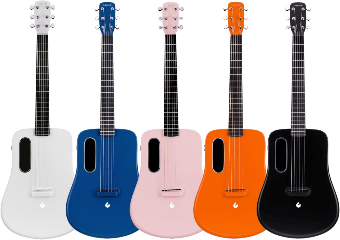 Đàn guitar acoustic Lava Me 2 – các màu cùng dòng đặt cạnh nhau