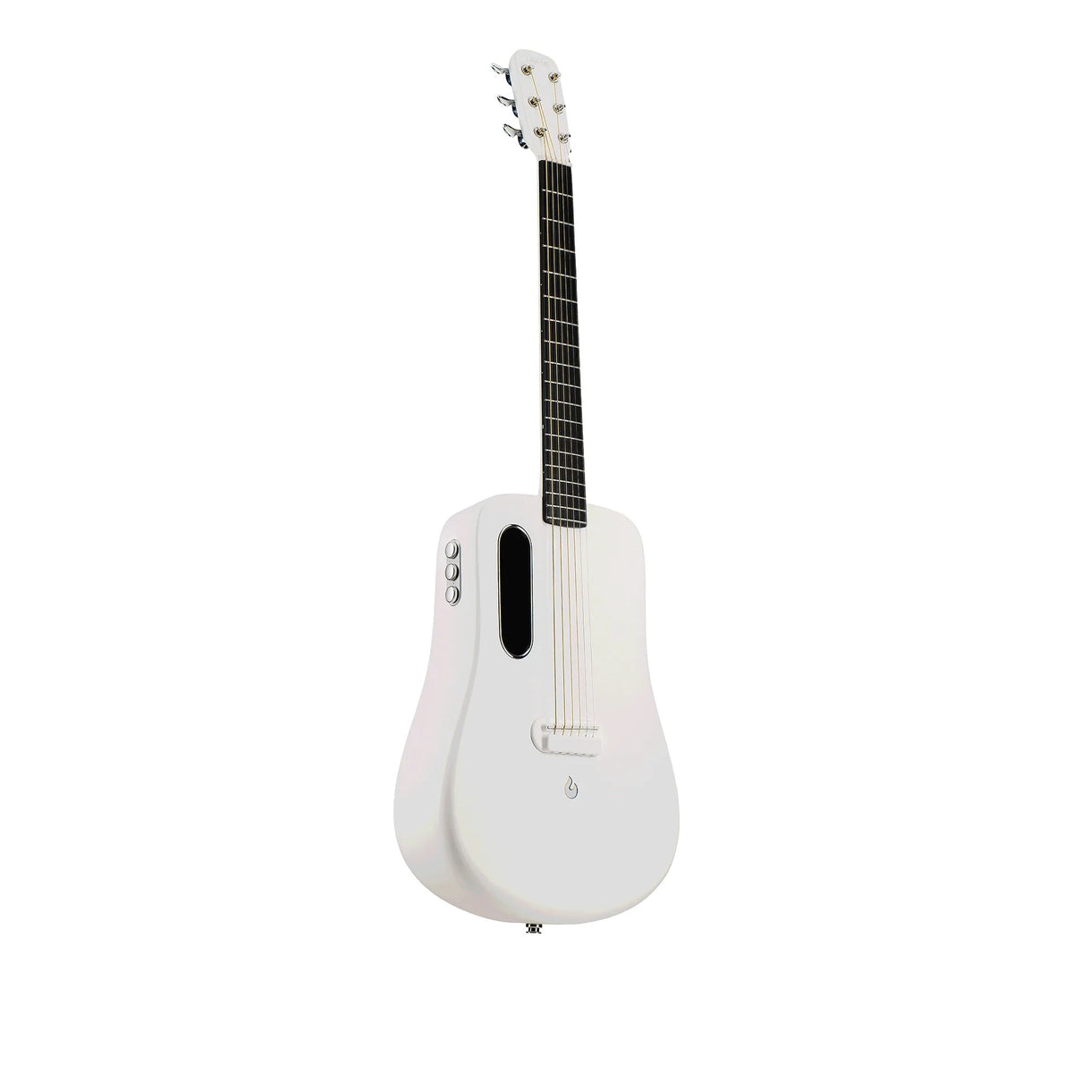 Đàn guitar acoustic điện Lava Me 2 EQ FreeBoost màu White – góc nghiêng 3/4 toàn thân