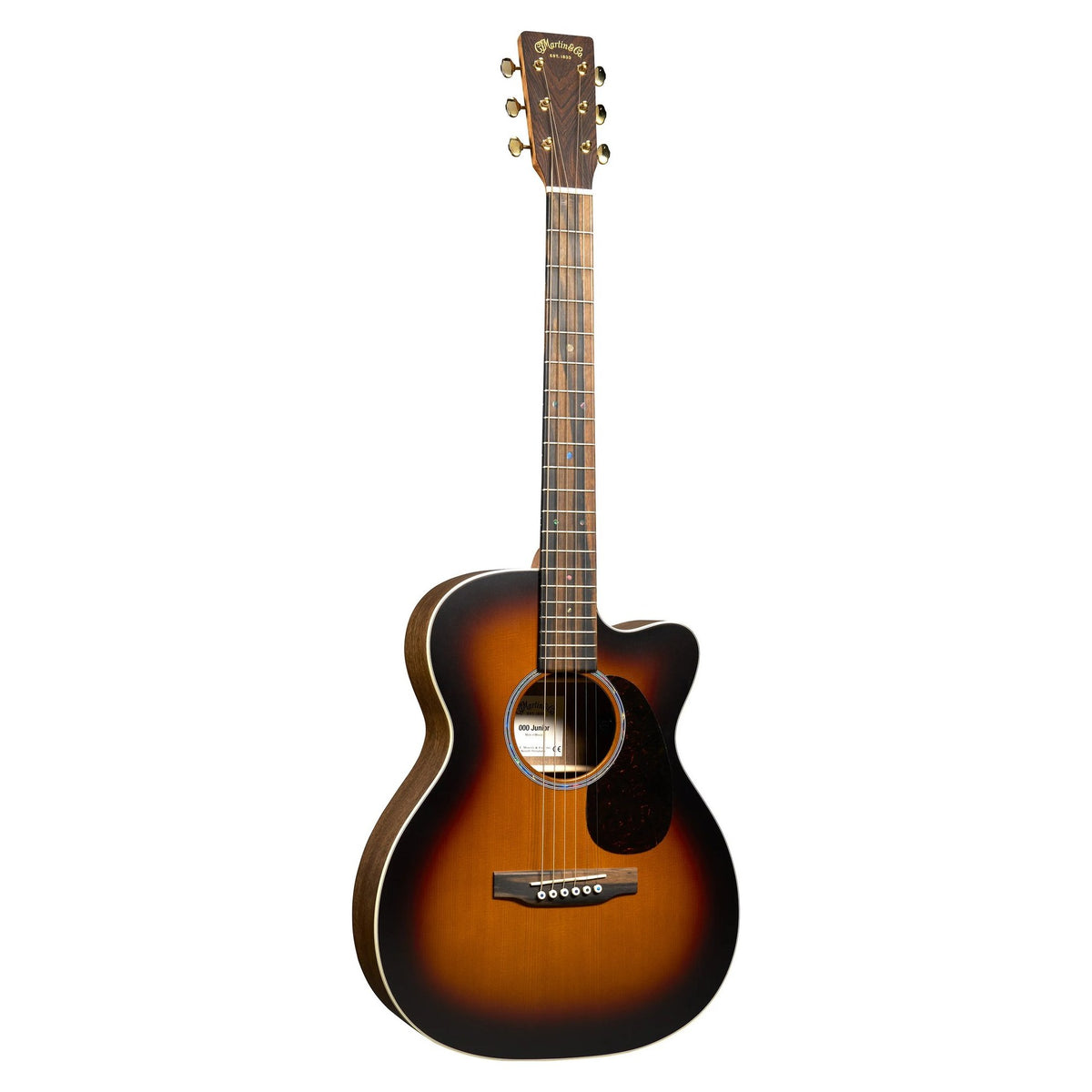 Đàn guitar acoustic điện Martin 000C Jr E Walnut Burst màu Vintage Burst – mặt trước toàn thân