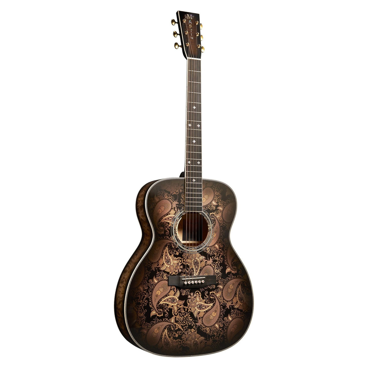 Đàn guitar acoustic điện Martin Custom Shop M Paisley Ember Burst màu Ember Burst – mặt trước toàn thân