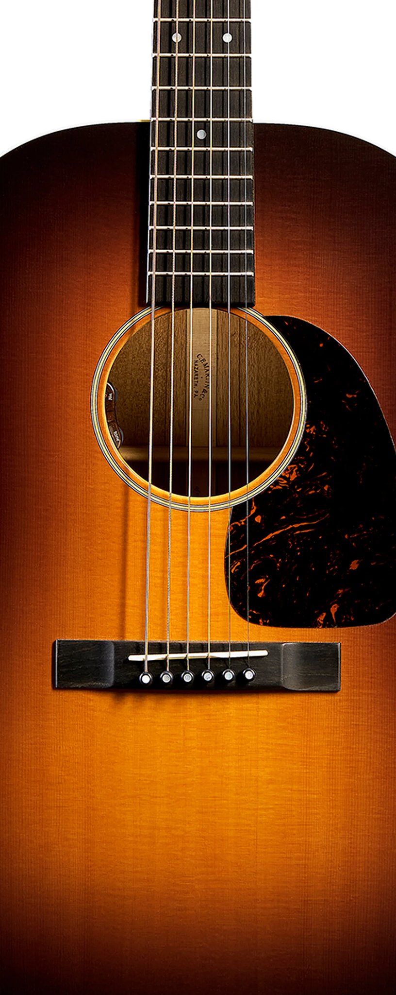 Đàn guitar acoustic điện Martin DSS-16E màu 1935 Burst – cận thùng đàn mặt trước