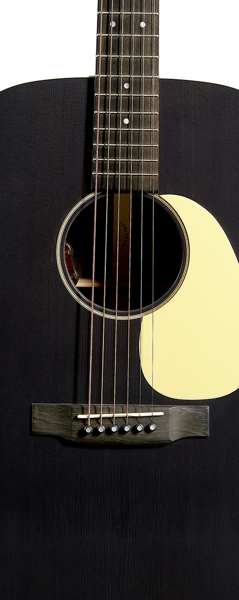 Đàn guitar acoustic điện Martin J-16E màu Black Smoke – cận thùng đàn mặt trước