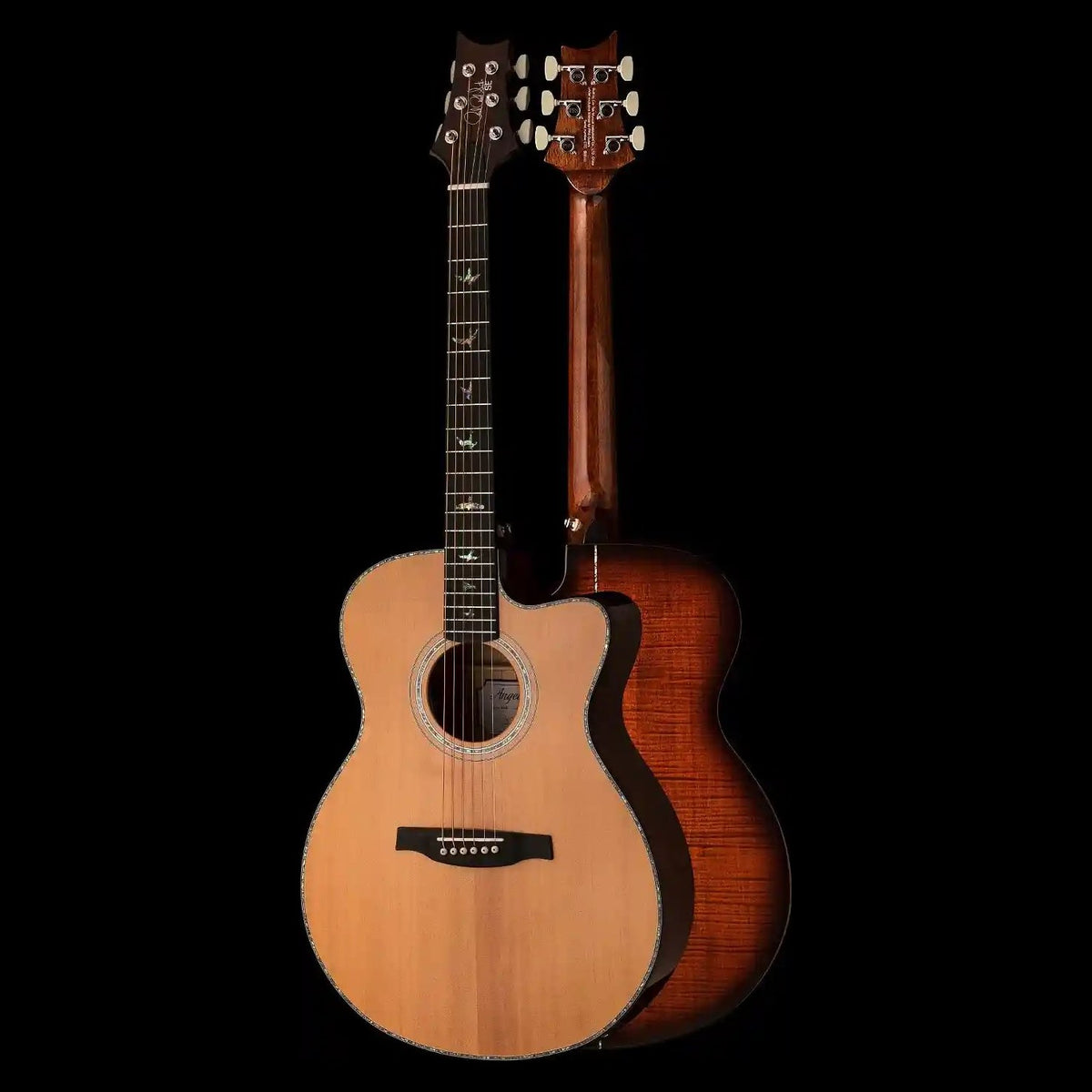 Đàn guitar acoustic điện PRS SE A50E màu Black Gold Burst – mặt trước và mặt lưng