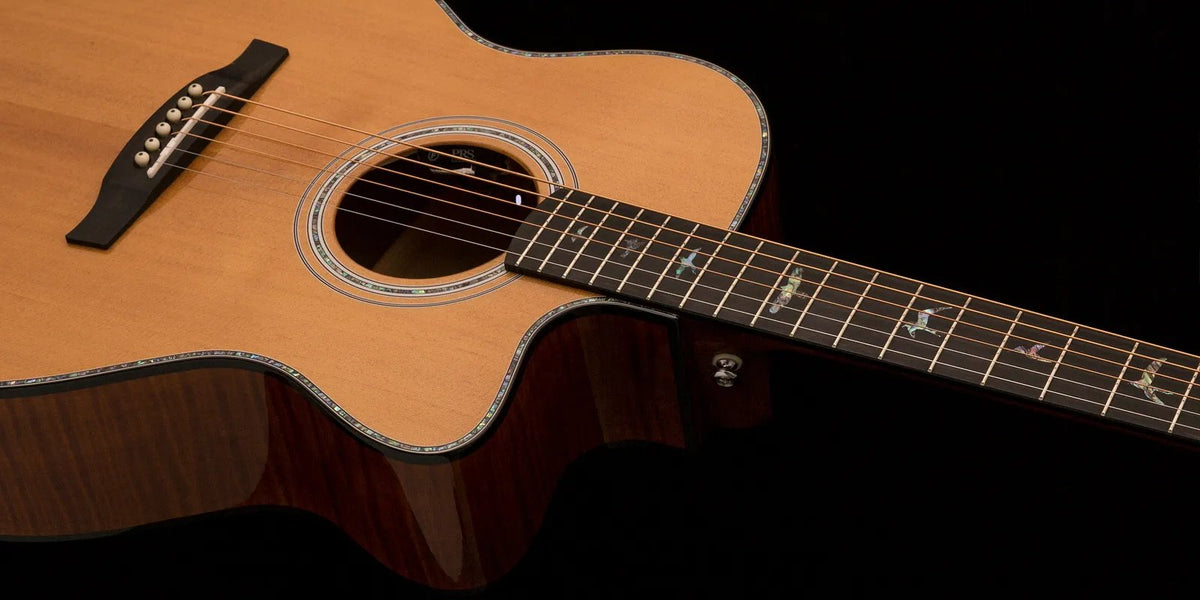 Đàn guitar acoustic điện PRS SE A50E màu Black Gold Burst – thùng đàn chụp nghiêng
