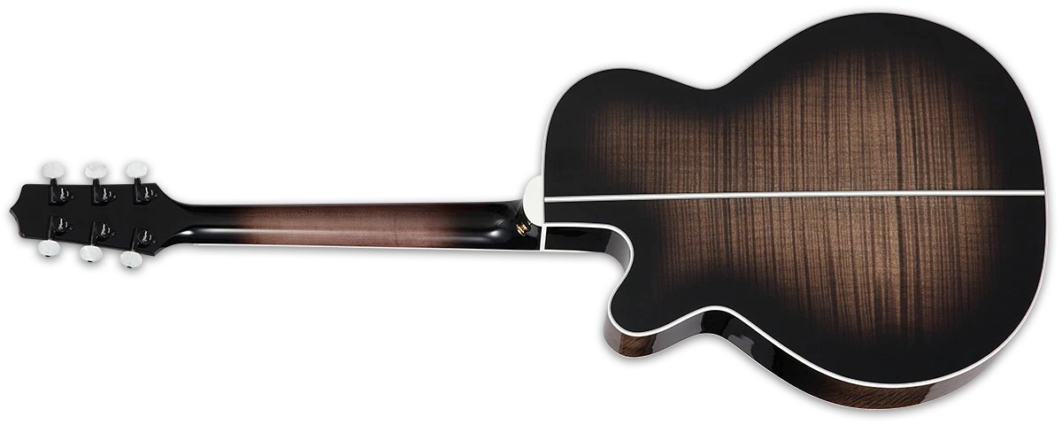 Đàn guitar acoustic điện Takamine EF450C-TT màu Transparent Blackburst – mặt lưng toàn thân (góc 2)