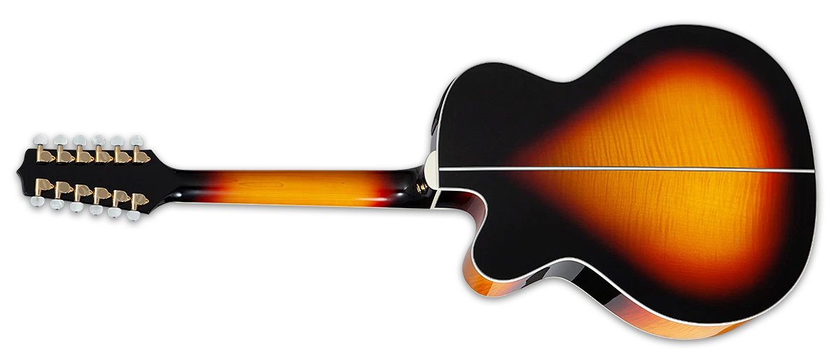 Đàn guitar acoustic điện Takamine GJ72CE-12 màu Brown Sunburst – mặt lưng toàn thân